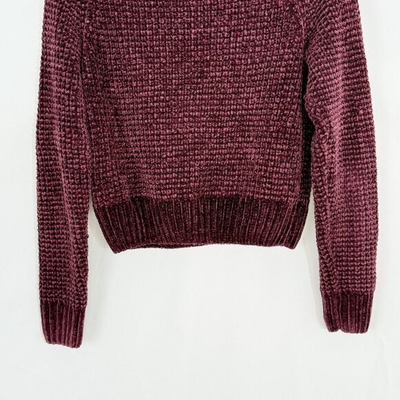H&M Divided Women Chunky Knit Pullover Sweater Small Burgundy - Picture 7 of 16